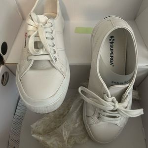 Superga size 39 white leather sneakers